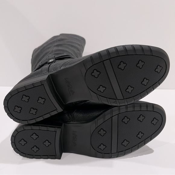 LifeStride Xtrovert Riding Boots Vegan Leather Wide Calf Black Size 8.5WIDE NEW - Picture 14 of 16